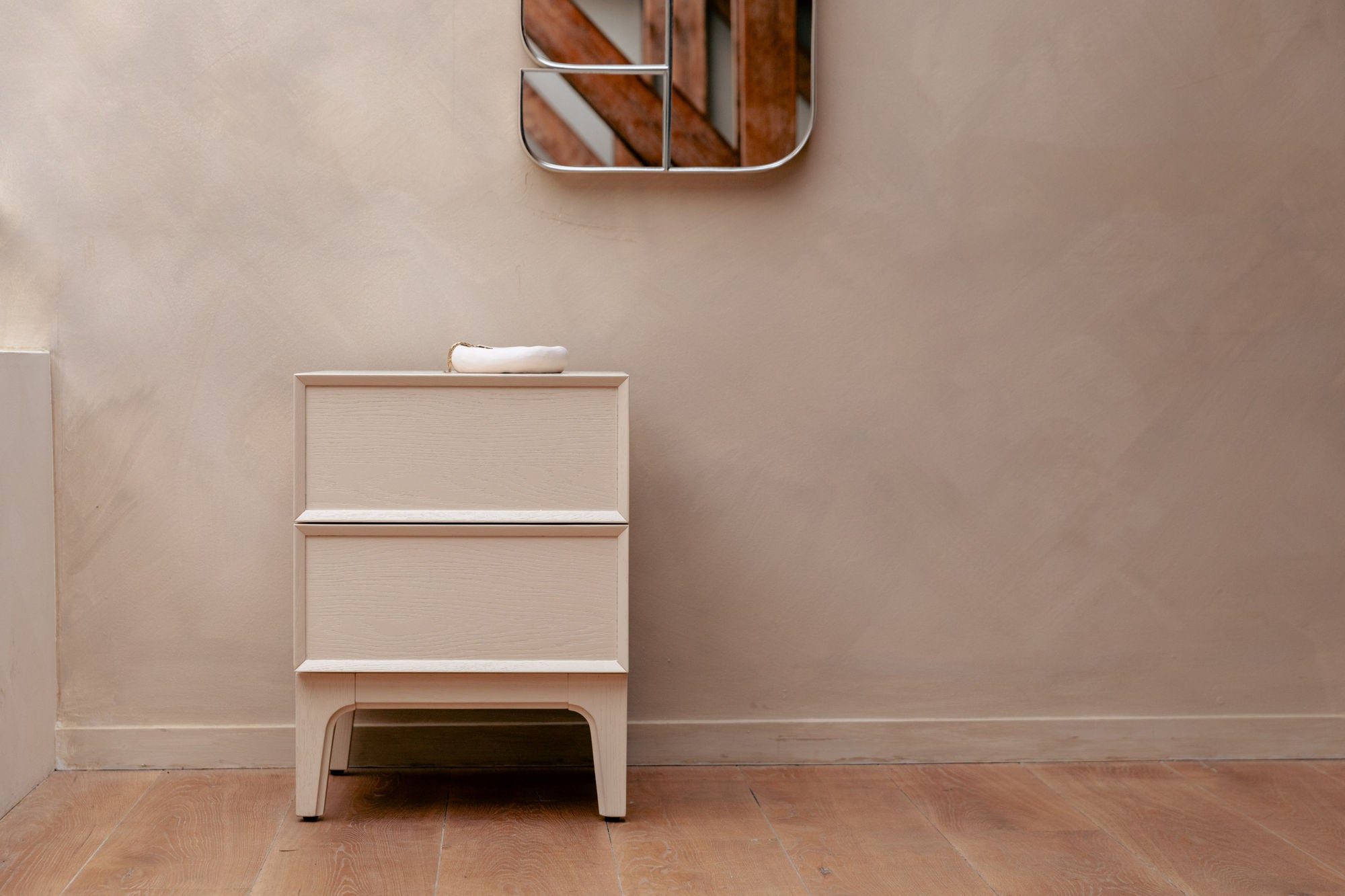 Zuiver June Beige Oak Wood Bedside Table